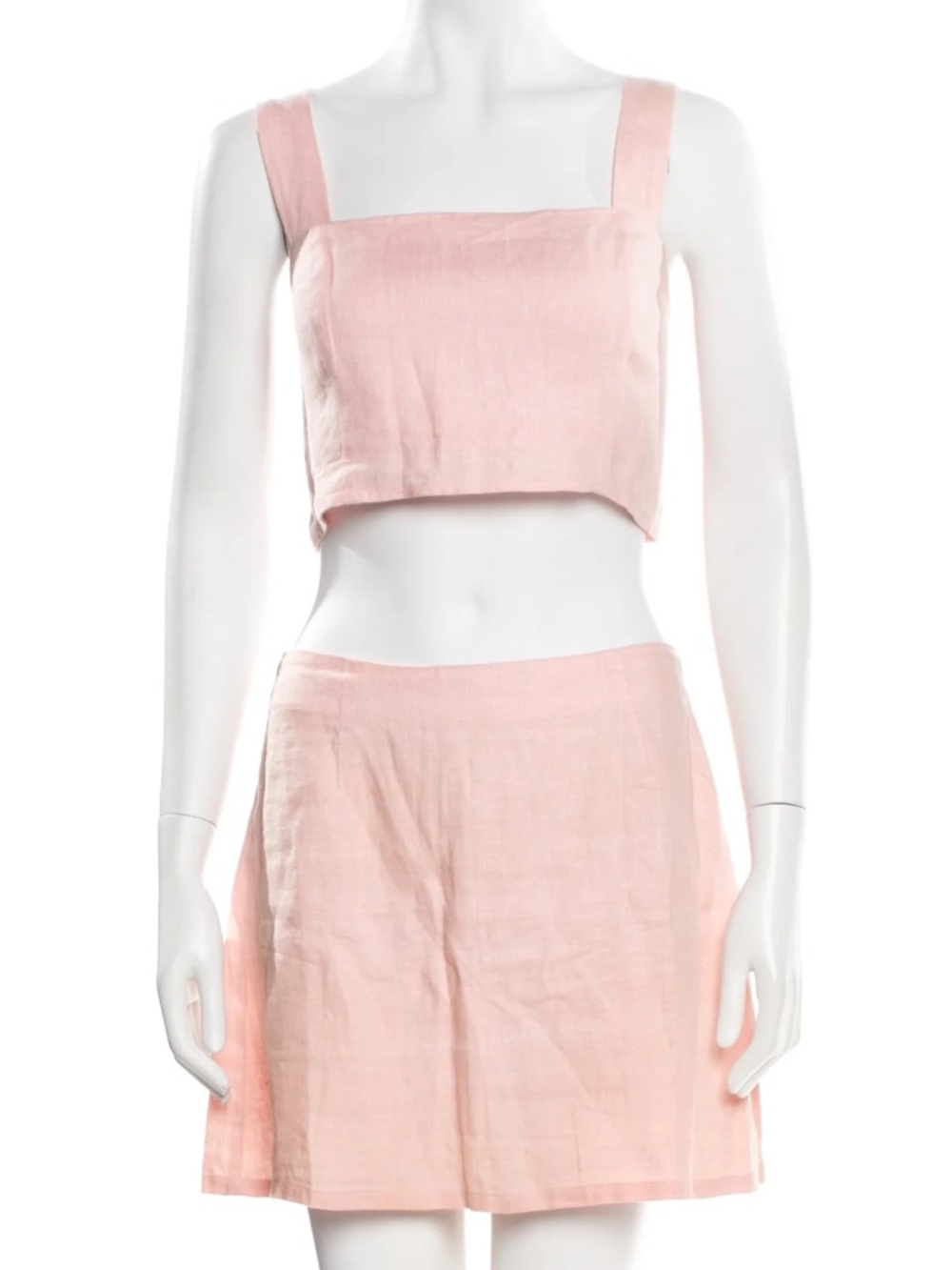 Reformation Linen Skirt Set Pink, Two Piece Set, Size Medium / US 6